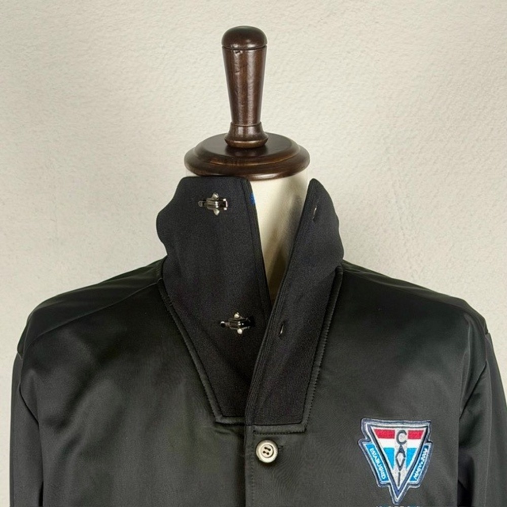 Cavi Mens Black Bomber Jacket Blue Stripe Trim Toggle Neck XL Streetwear MMIV - Picture 4 of 12